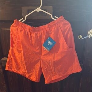 Columbia PFG Orange Athletic Shorts Lightweight Elastic Waist